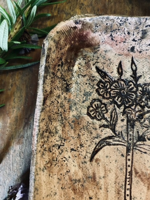 The Ash Collection trinket dish - floral burnt aubergine